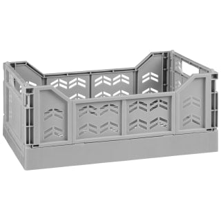  Midi Stacking Fold Flat Crate 30.6 X 20.5 X 12.6cm - Grey