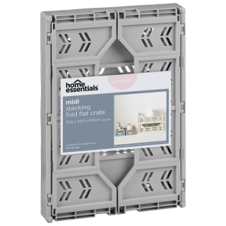  Midi Stacking Fold Flat Crate 30.6 X 20.5 X 12.6cm - Grey