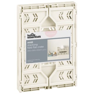  Midi Stacking Fold Flat Crate 30.6 X 20.5 X 12.6cm - Cream