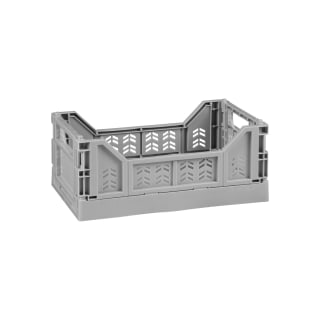  Mini Stacking Fold Flat Crate 22.2 X 15 X 8.7cm - Grey