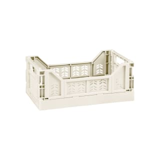  Mini Stacking Fold Flat Crate 22.2 X 15 X 8.7cm - Cream