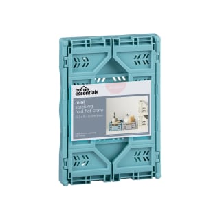  Mini Stacking Fold Flat Crate 22.2 X 15 X 8.7cm - Teal