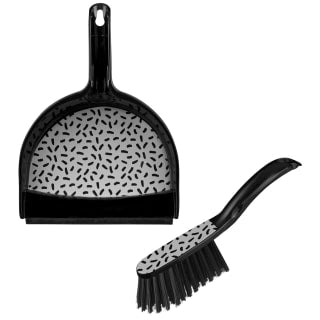 B&M Printed Dustpan And Brush - Grey