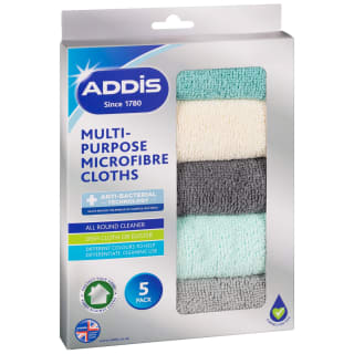  Addis Multi-Purpose Microfibre Anti-Bac Cloths 5pk