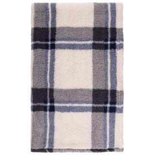  Simply Everyday Check Sherpa Throw - Navy