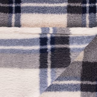  Simply Everyday Check Sherpa Throw - Navy