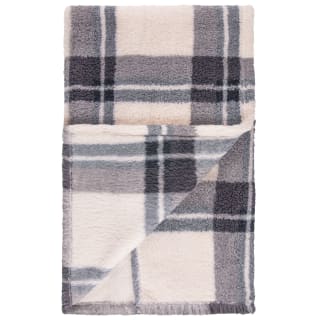  Simply Everyday Check Sherpa Throw - Grey