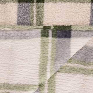  Simply Everyday Check Sherpa Throw - Green