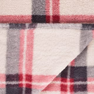  Simply Everyday Check Sherpa Throw - Red