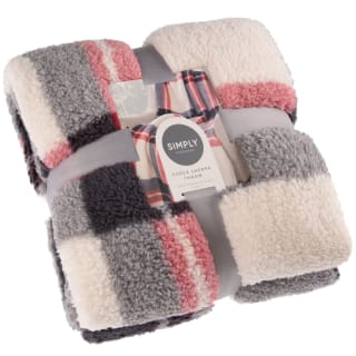  Simply Everyday Check Sherpa Throw - Red
