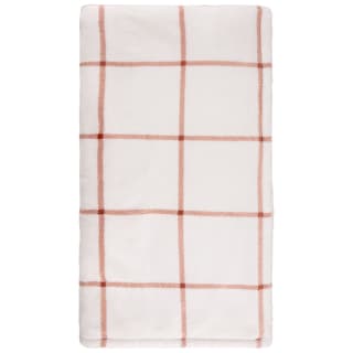 B&M Winston Check Sherpa Throw - White