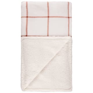 B&M Winston Check Sherpa Throw - White