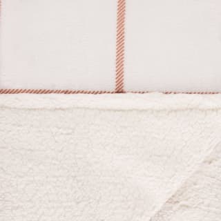 B&M Winston Check Sherpa Throw - White