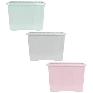B&M Storage Box With Lid 80L - Dusty Pink