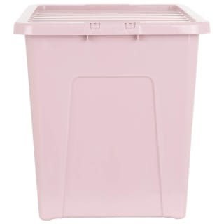 B&M Storage Box With Lid 80L - Dusty Pink