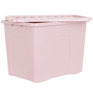 B&M Storage Box With Lid 80L - Dusty Pink