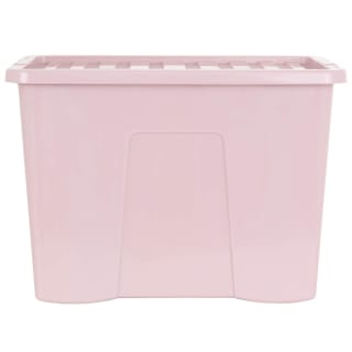 B&M Storage Box With Lid 80L - Dusty Pink