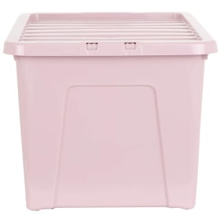 B&M Storage Box With Lid 60L - Dusty Pink