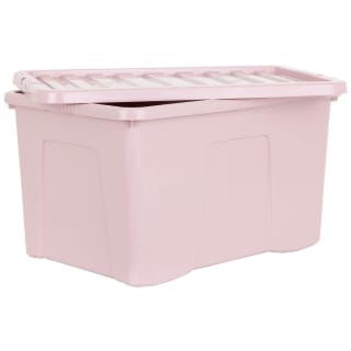 B&M Storage Box With Lid 60L - Dusty Pink