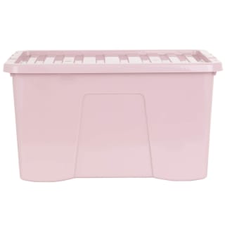 B&M Storage Box With Lid 60L - Dusty Pink
