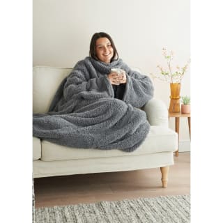  Home Essentials Teddy TV Blanket - Charcoal