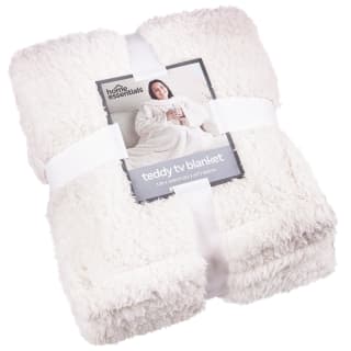  Home Essentials Teddy TV Blanket - Cream