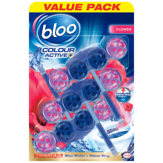  Bloo Colour Active Toilet Rim Block 3pk - Flower