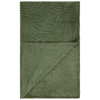  Large Leaf Embossed Green Throw