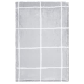  Winston Grey Check Sherpa Throw