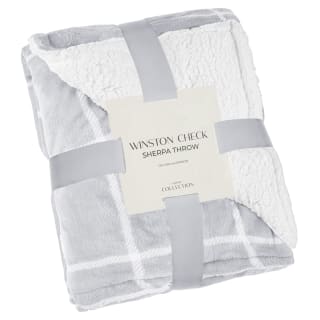  Winston Grey Check Sherpa Throw