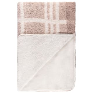 B&M Check Sherpa Throw - Natural