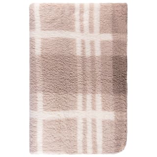 B&M Check Sherpa Throw - Natural