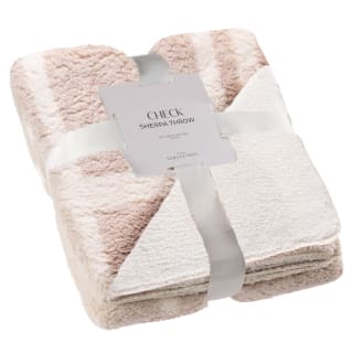 B&M Check Sherpa Throw - Natural