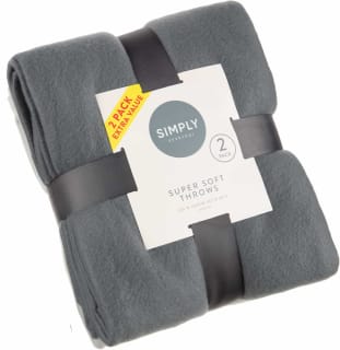  Simply Light Grey & Dark Grey Polar Fleece Throw 2pk