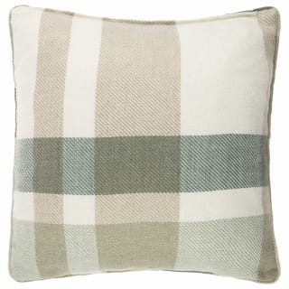  Country Check Cushion With Pipe - Sage Green