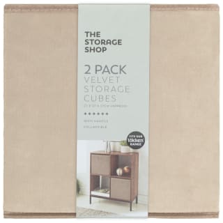  Lokken Velvet Storage Cubes 2pk - Mushroom