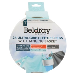  Beldray Ultra-Grip Clothes Pegs With Hanging Basket 24pk