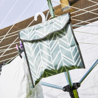  Minky Peg Bag Geo - Grey & White