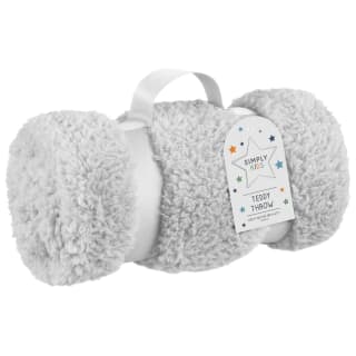  Simply Kids Teddy Throw - Light Grey