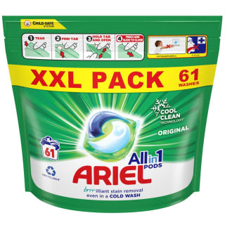  Ariel All-in-1 Laundry Pods & Oxi Stain Remover 61pk