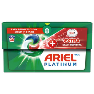  Ariel Platinum Pods + Extra Stain Removal 34 Washes