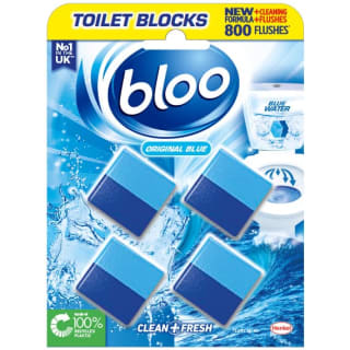  Bloo 2 In 1 Toilet Blocks 4pk - Original Blue